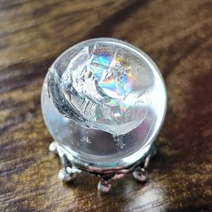 Clear Quartz Sphere w/ Holder *Rainbows* Crystal Gemstone